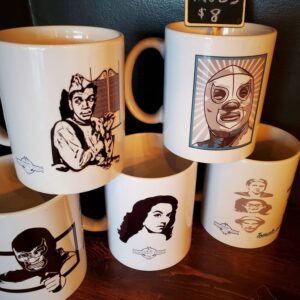 Some designer cups with some images