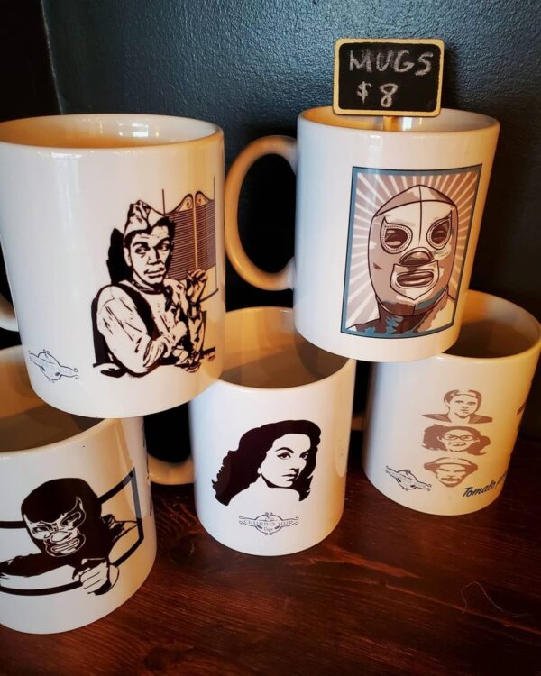 Some designer cups with some images